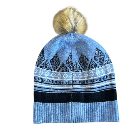 Turtle Fur NEW Women's Ellen Recycled Pom WInter Hat In Sky Blue - Picture 6 of 11